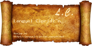 Lengyel Ciprián névjegykártya
