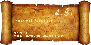 Lengyel Ciprián névjegykártya